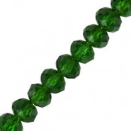 Top Glasfacett rondellen Perlen 6x4mm Fairway green pearl shine coating